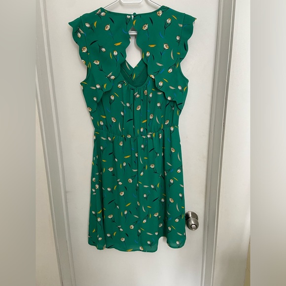NWOT Beautiful summer dress green with tulips - Picture 7 of 11